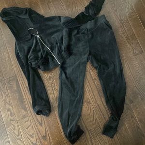 Black velvet two piece